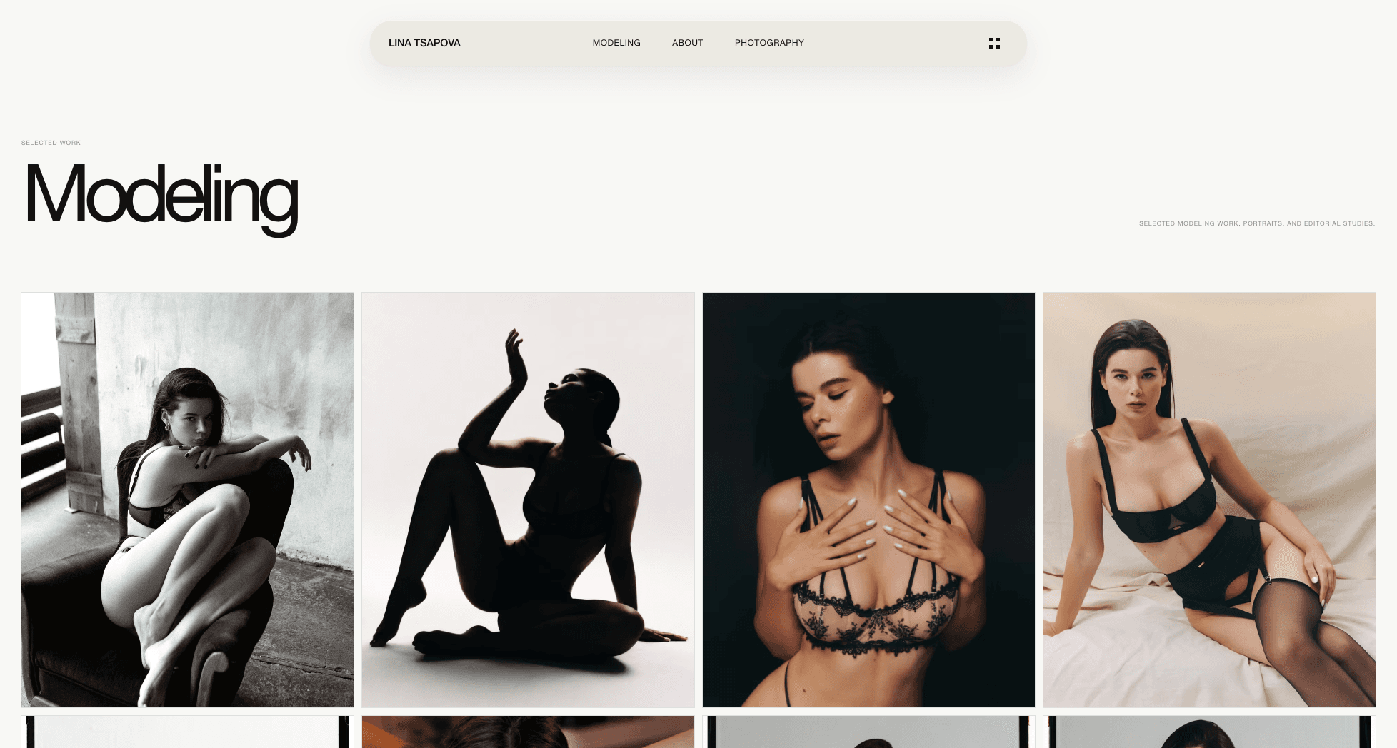 Lina Tsapova modeling portfolio