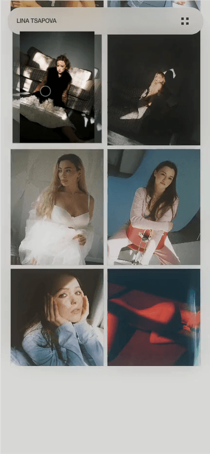 Lina Tsapova mobile gallery lightbox poster frame