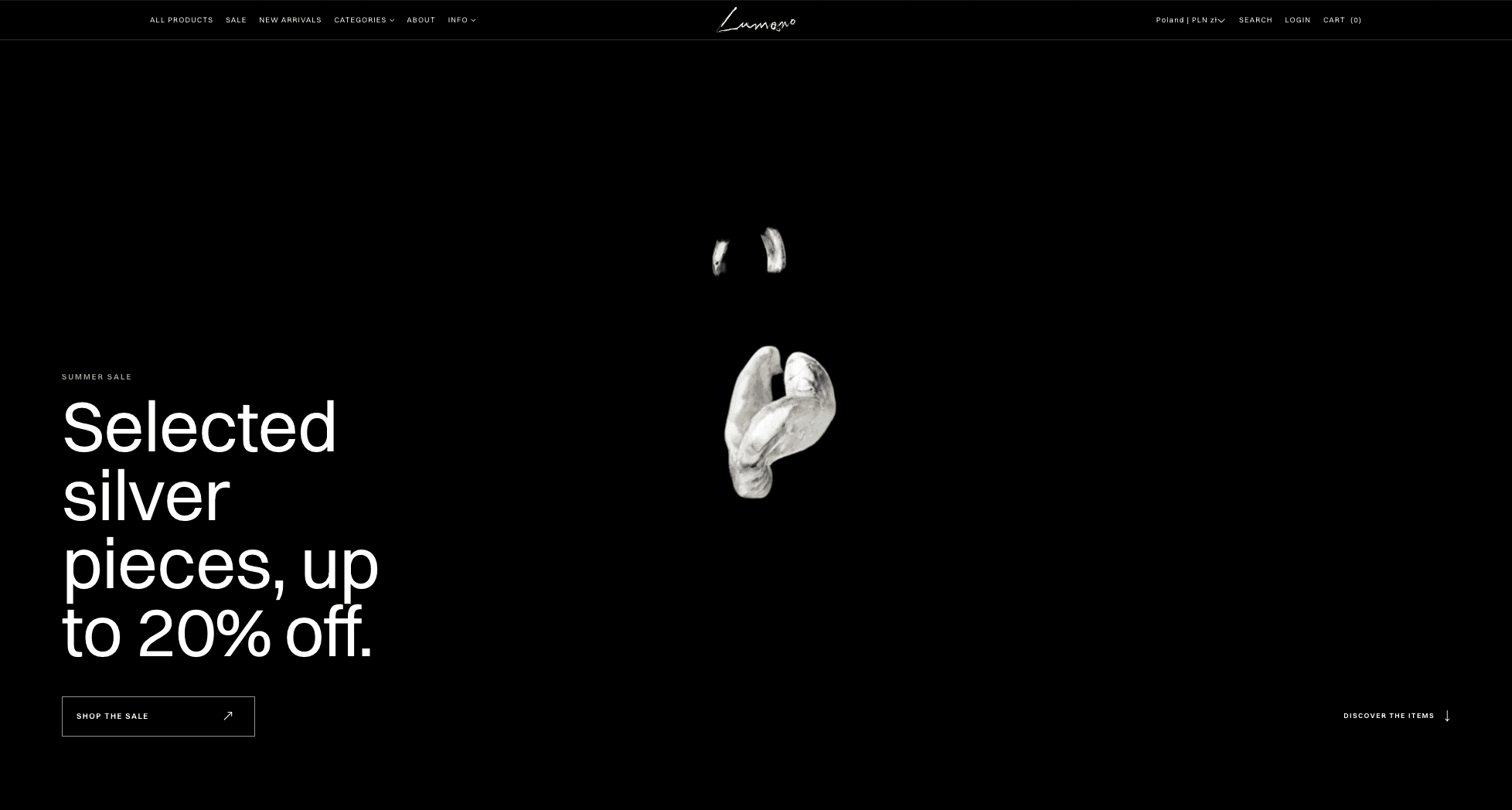 Lumano storefront homepage