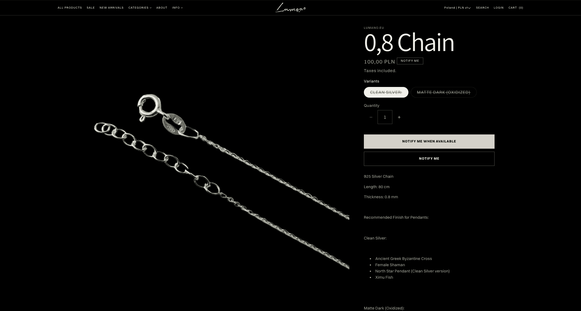 Lumano customized product page