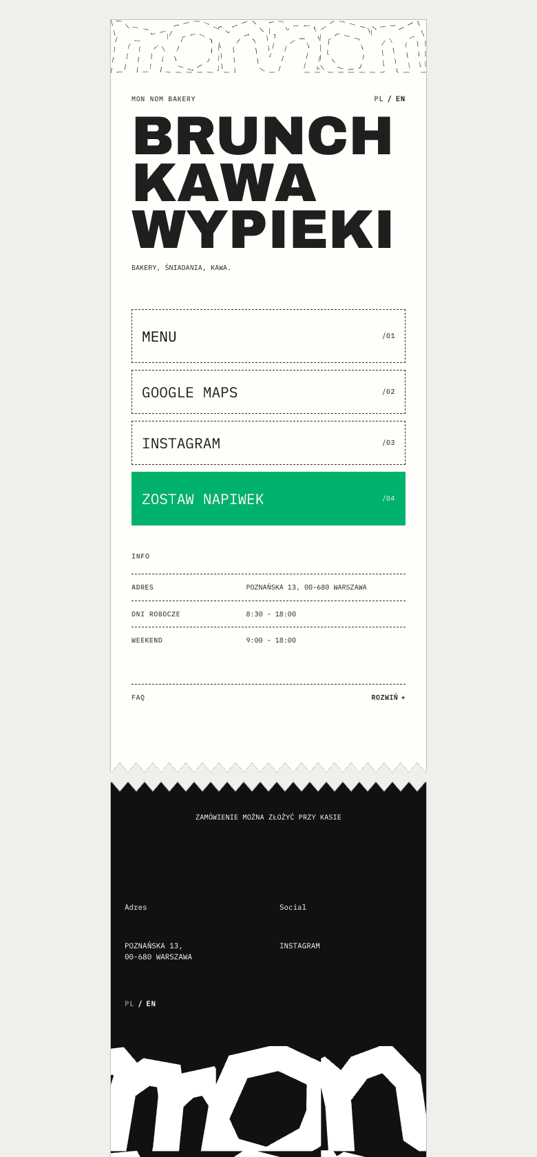 Mon Nom Bakery localized mobile landing